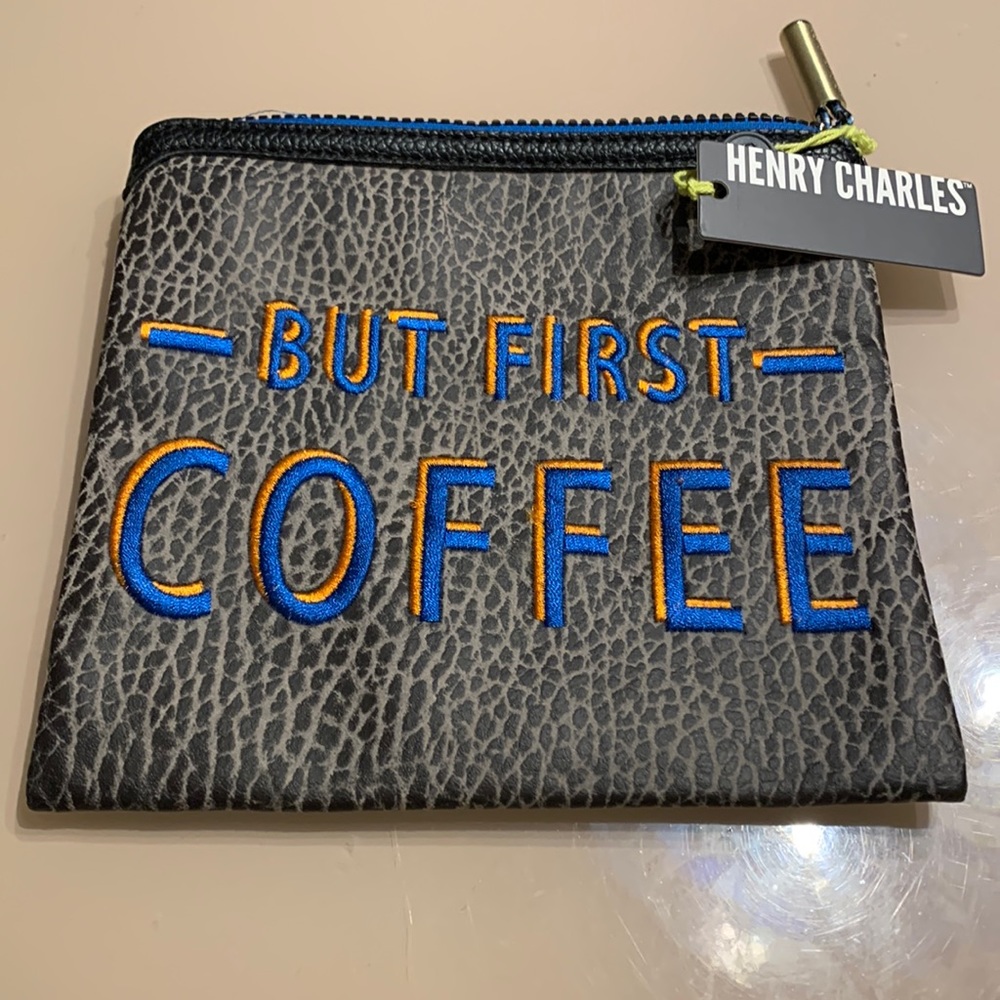 Cosmetic Bag. Graphic. Vegan Leather Henry Charles. Talk Back Pouch.
